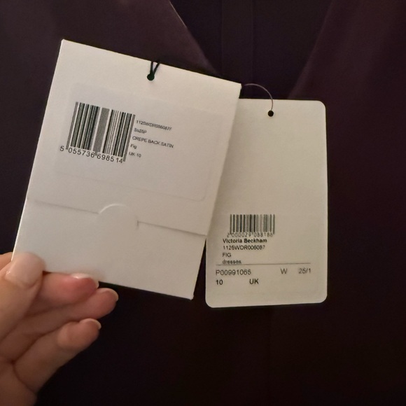 Victoria Beckham Satin Midi Dress in Burgundy/ Fig Color - Picture 10 of 11